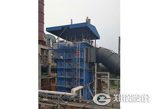 鄭鍋50T/H碳素回轉窯余熱鍋爐出口越南項目安裝現場圖